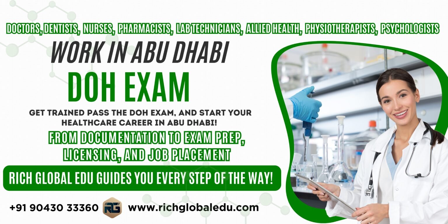 DOH EXAM WORK IN ABU DHABI HEALTHCARE PROFESSIONALS. TRAINING FRO DOH EXAM_RICH GLOBAL EDU